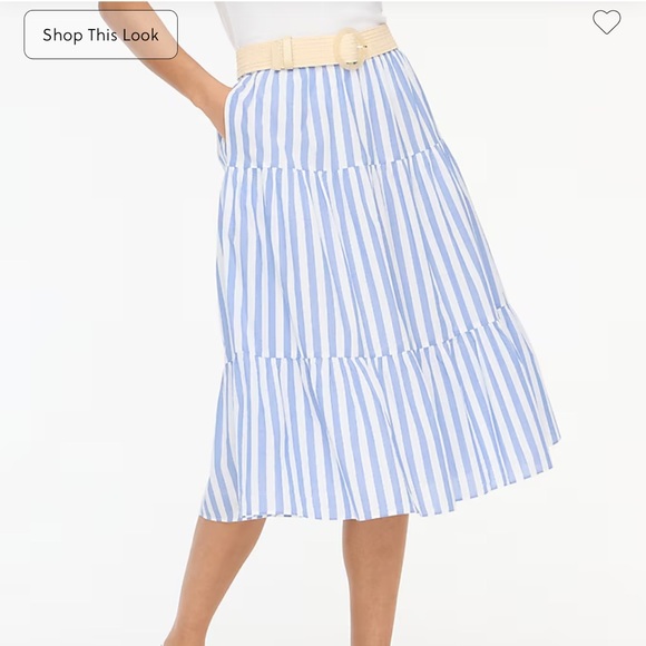 J. Crew Striped Blue and White Women's Skirt 2x NWT - Picture 2 of 9